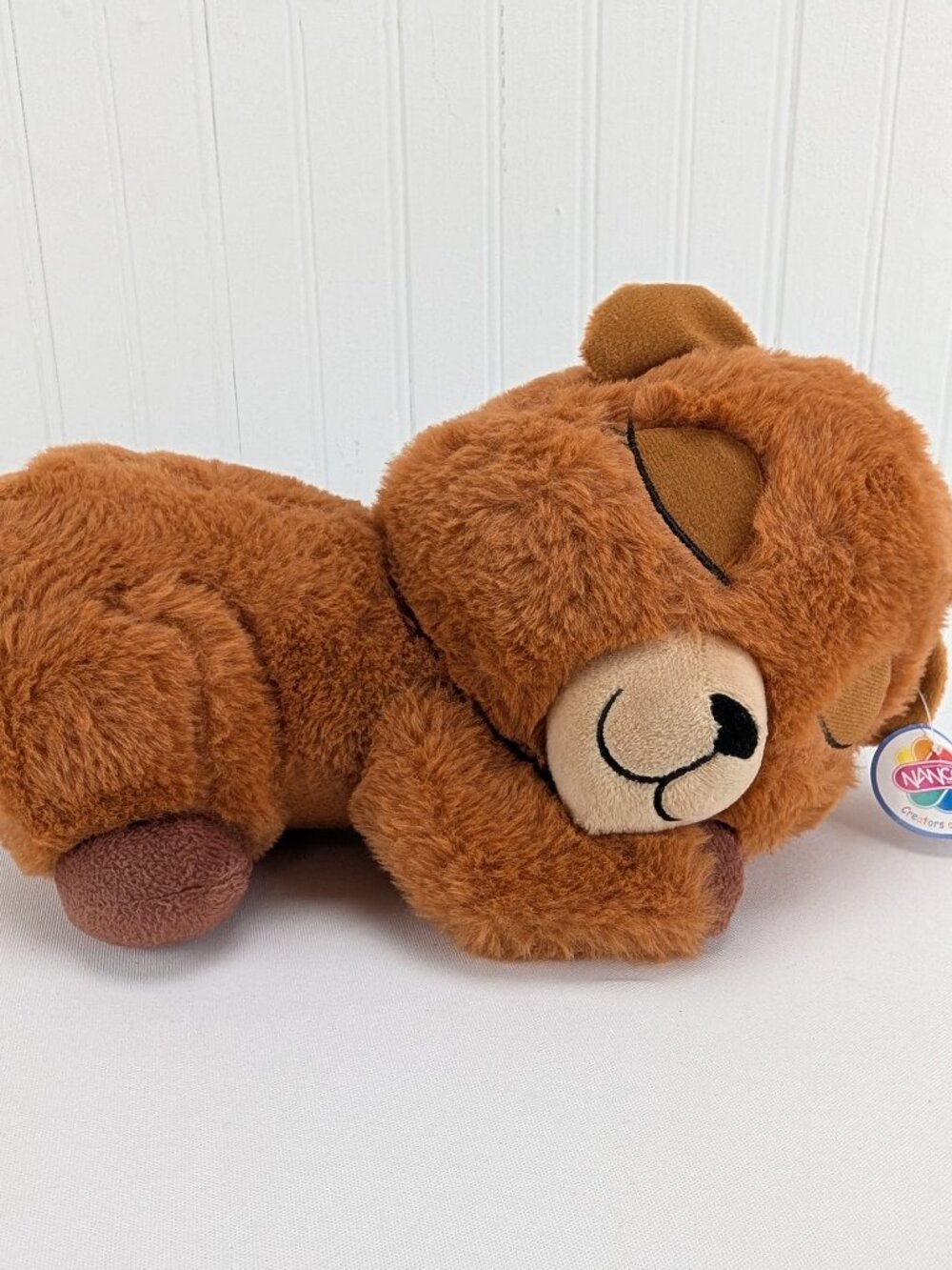 Nanco Dozy Animals Brown Sleeping Bear Cub Plush Stuffed Toy 11" Security Friend
